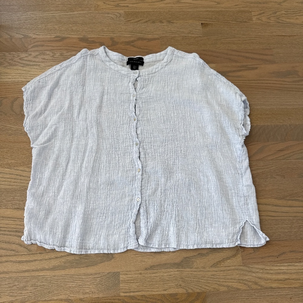 Tahari oversized Light Blue Top size S